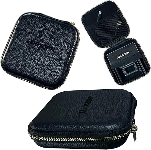 The Big Soft Case - Funda de transporte para tu BIGSOFTI One y accesorios, negro y dorado, funda rígida portátil con aspecto de cuero negro con