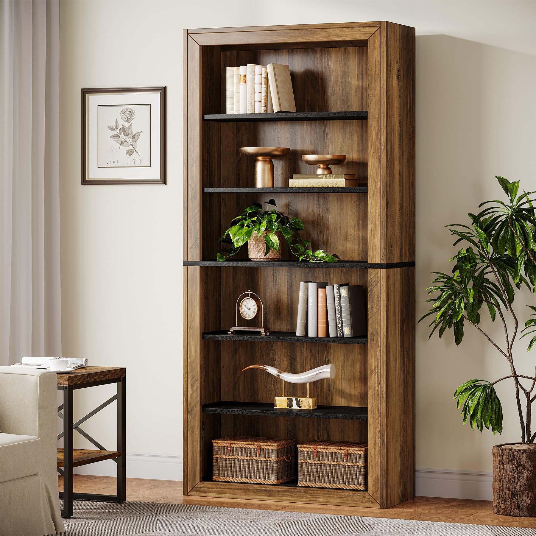 Amazon.com: Tribesigns 74.4'' Tall Bookcase, 7 Tiers Wood Open