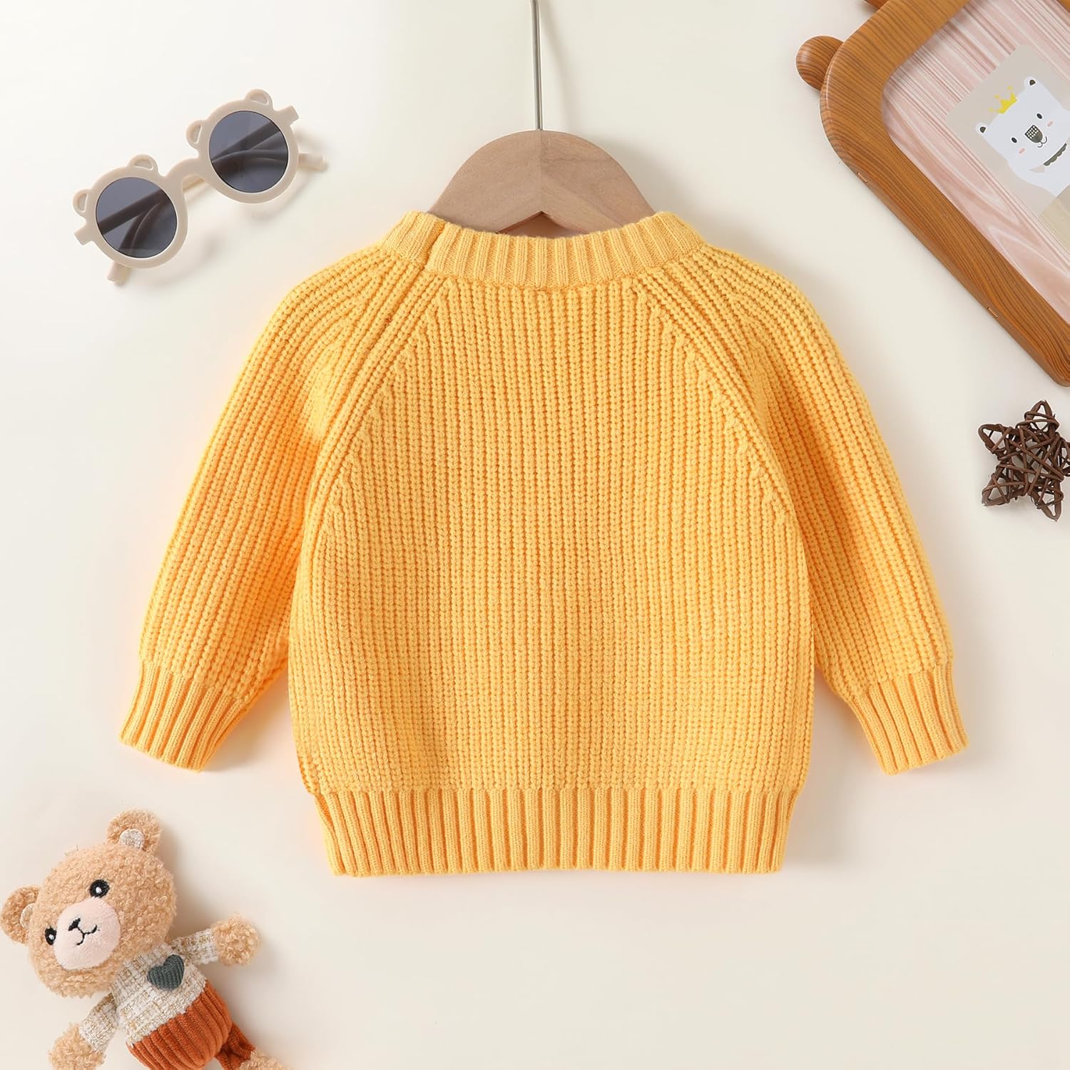 YOUNGER STAR Toddler Baby Girls Boys Knit Sweater Pullover Long Sleeve Sweatshirt Fall Winter Clothes - Image 3
