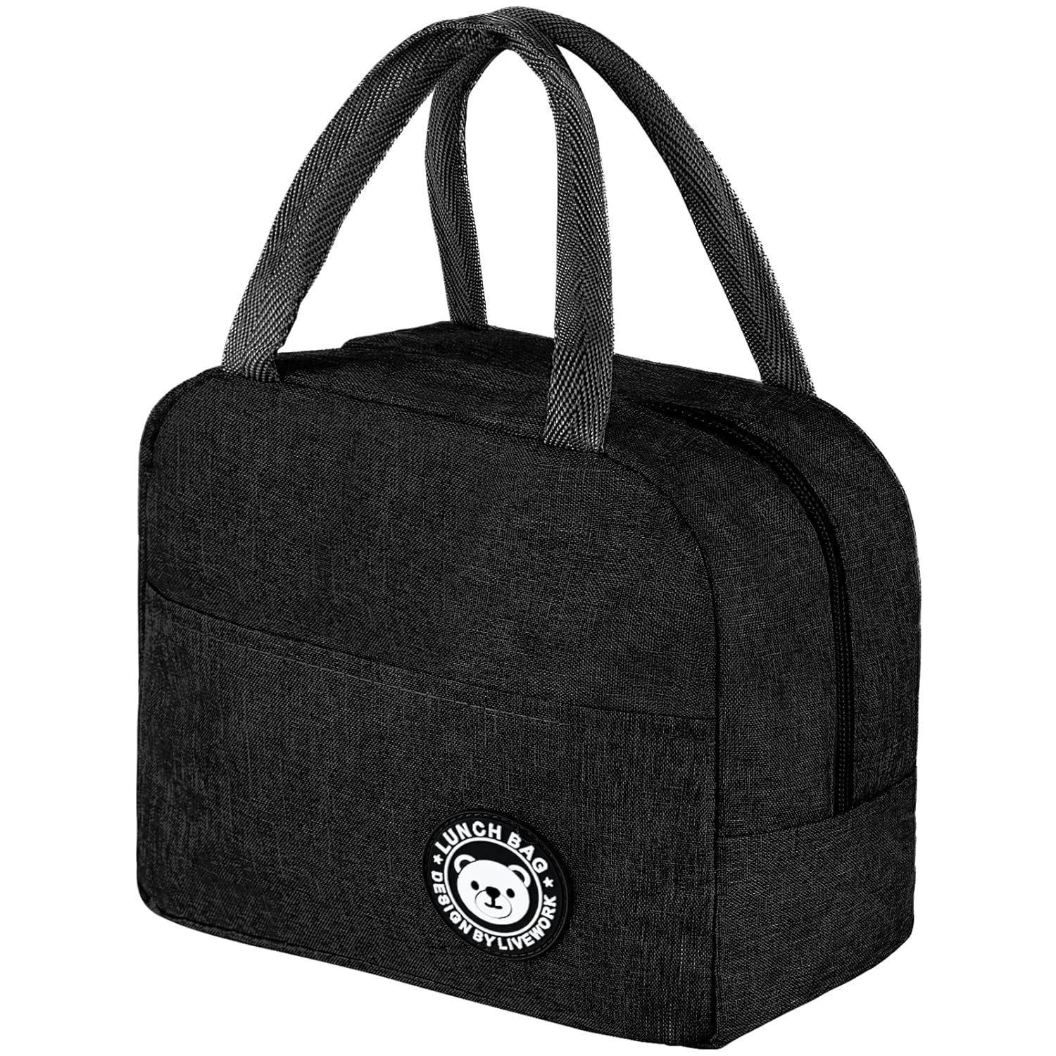 Insulated Lunch Bag Office 6L Small Lunch Basket Waterproof Insulated Mini Lunch Bag for Student Office Picnic (Black)-image-5
