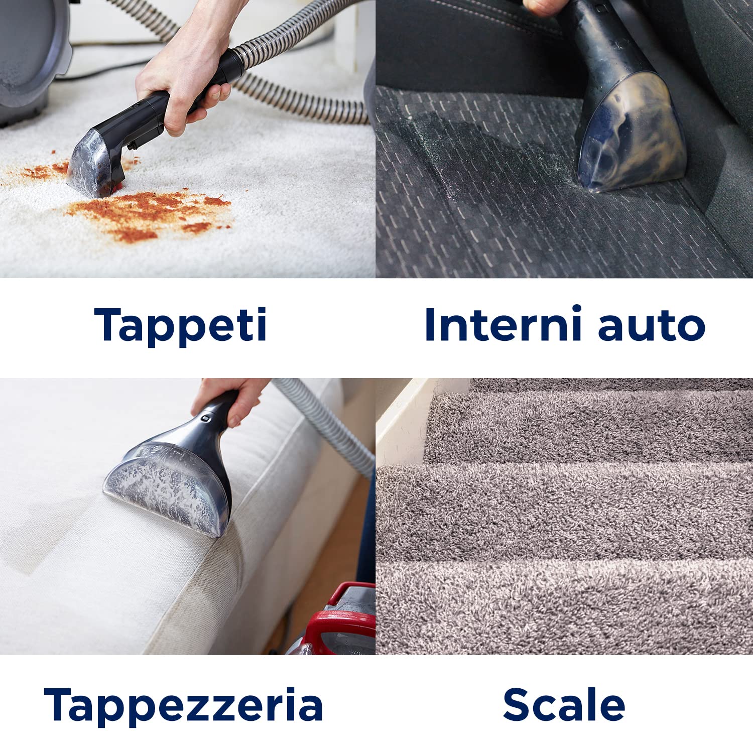 BISSELL SpotClean Pro - Pulitore Portatile per Tappezzeria - Rimuove Cadute e Macchie - Pulisce Tappeti, Scale, Tappezzerie, Sedili Auto e Altro- 750W - 82dB - 1558N