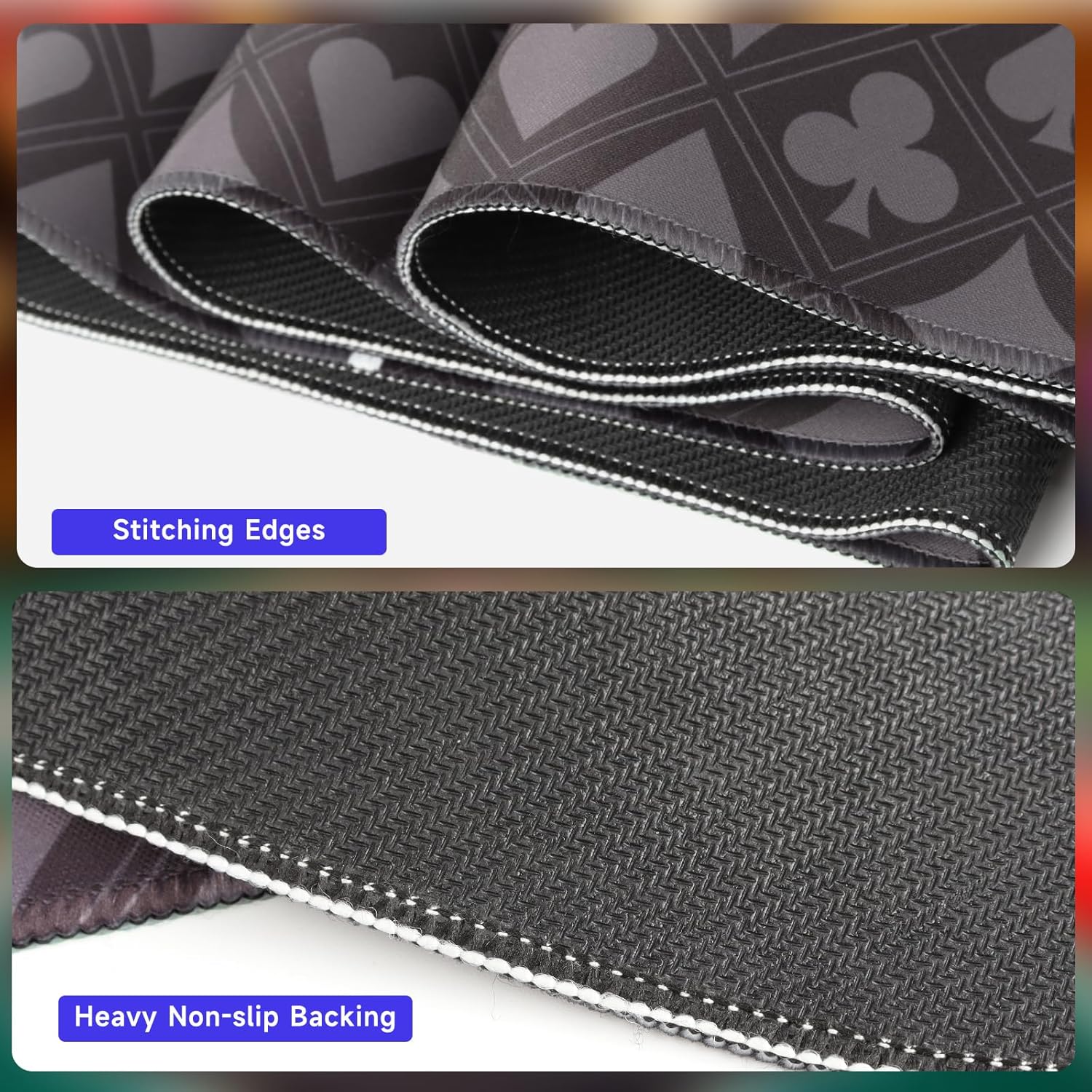 GSE Games & Sports Expert Casino Texas Hold'em Poker Tabletop Layout Mat, Non-Slip Rubber Texas Hold'em Table Top for Family/Friends Parties, Casino Night