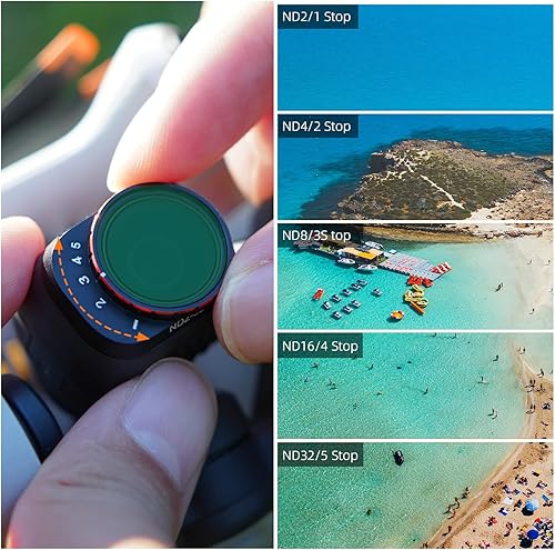 Miniatura 5 de BRDRC Filtros ND Mini 4 Pro, juego de filtros ND variables ND4-ND32 (2-5 paradas) ND64-ND512 (6-9 paradas) para accesorios de lente DJI Mavic Mini 4