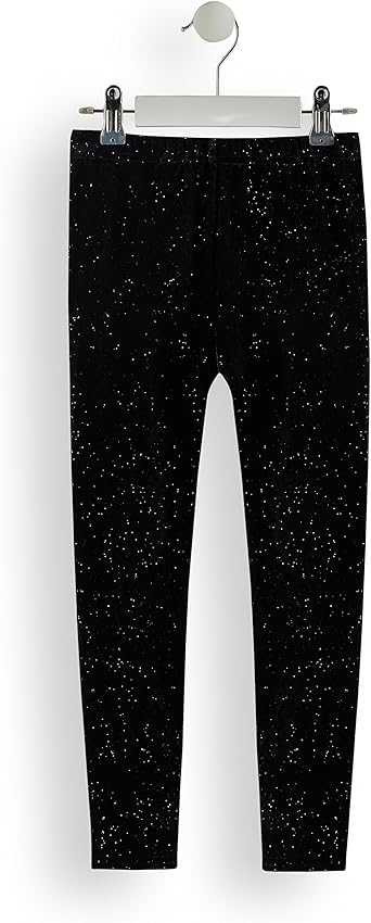 Girls black glitter leggings Clearance
