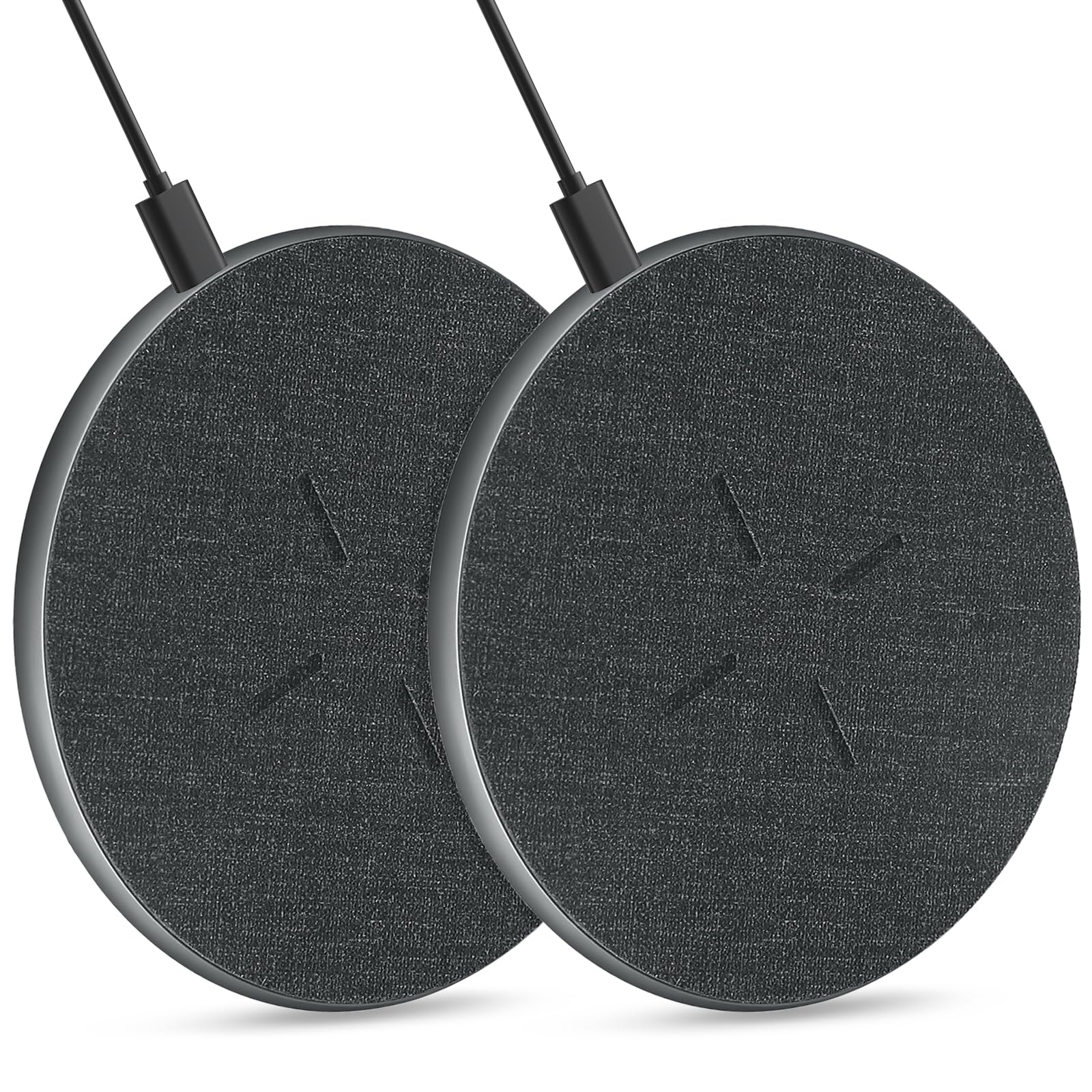 2 Pack Wireless Charger for iPhone 16/15/14/13/12/11/Pro Max/XR/X/8 Plus, 15W Qi Fast Wireless Charging Pad for Samsung Galaxy S23/S22/S21/S20/S10, Huawei P30 Pro/Mate RS and Other Qi Phones