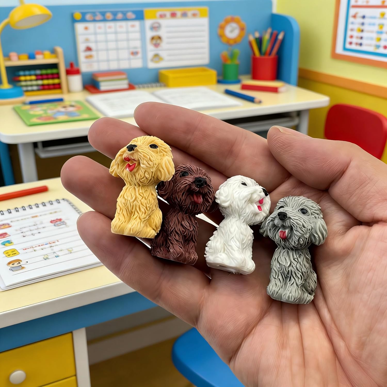 30 Pcs Cute Dog Pencil Top Erasers 3D Puppy Dog Cap Easters Animal Desk Pet Erasers Pencil Erasers Toppers Back to School Erasers for Party Favors Classroom Rewards