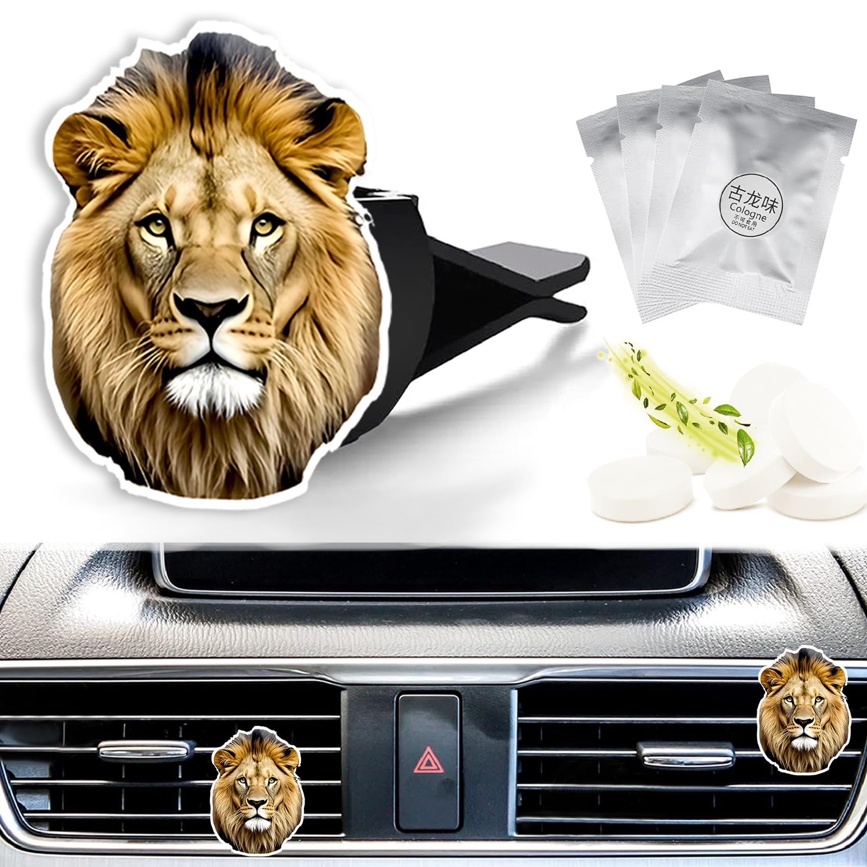 Fresh Scented Car Air Freshener Vent Clip,Decorative Lion