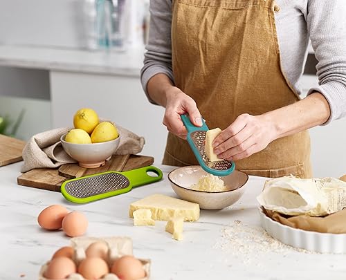 Miniatura 6 de Joseph Joseph Duo - Juego de rallador de cocina de 2 piezas, vegetales, rallador grueso y fino, cítrico zester, ópaloverde