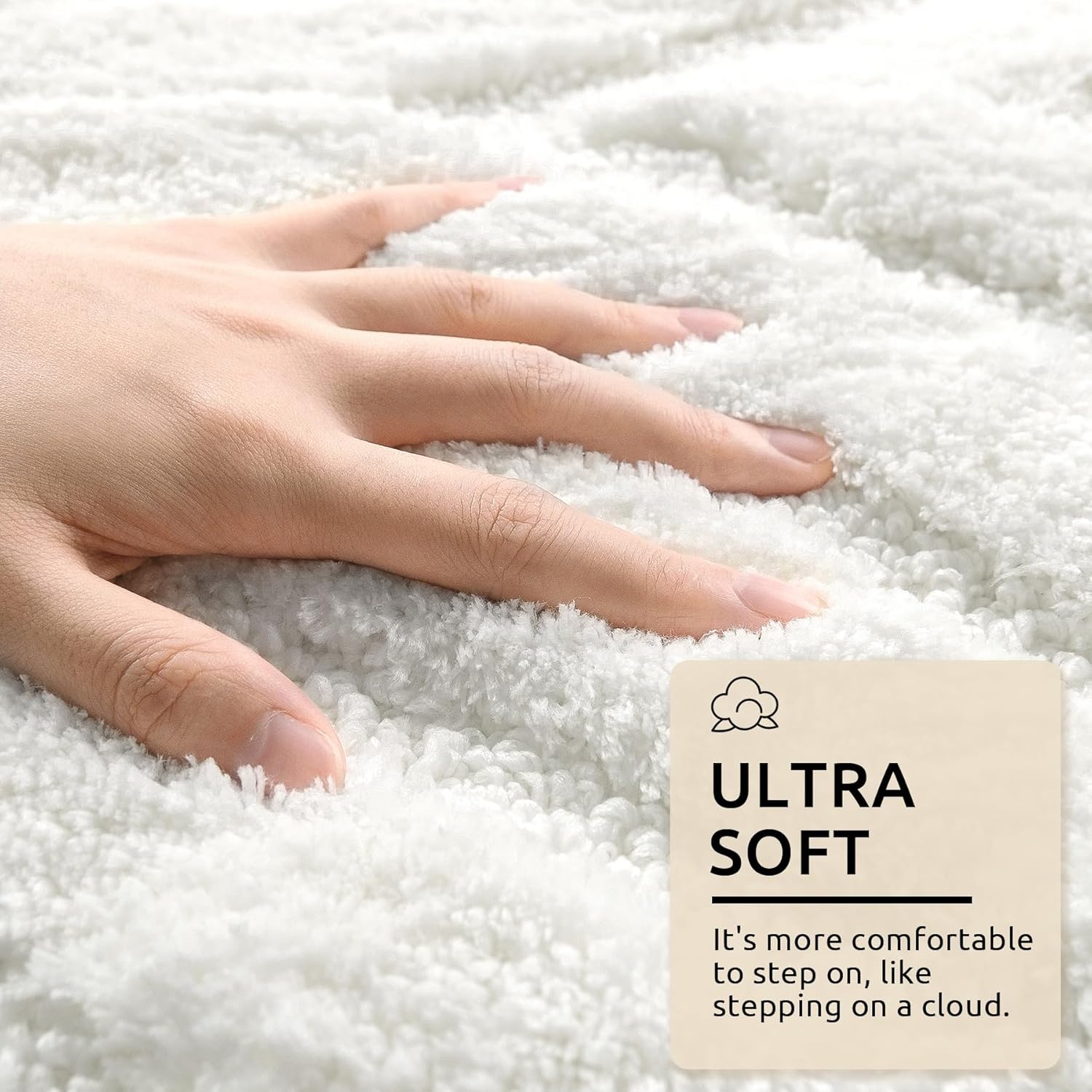 DEXDE Bathroom Runner Rugs 24x60 Inch White, Large Bath Rugs Non Slip Soft Machine Washable Long Bath Mat Hallway Modern Floor Carpet for Tub Shower Bedroom