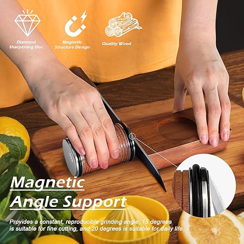 Miniatura 2 de Afilador de cuchillos rodantes para borde recto, afilador de cuchillos con diamantes industriales para acero de cualquier dureza, kit de afilador de