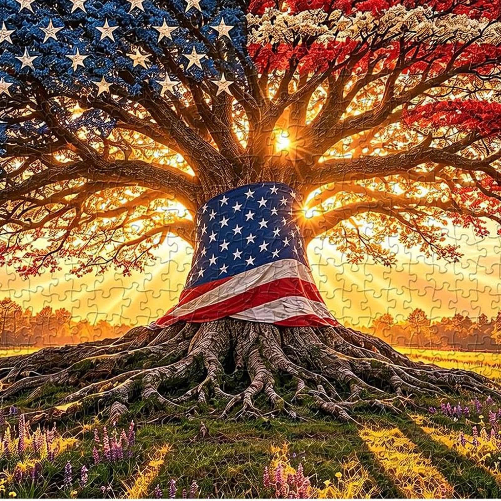 Puzzle Arbre Patriotique Paysage Patriotique 1000 Pièces