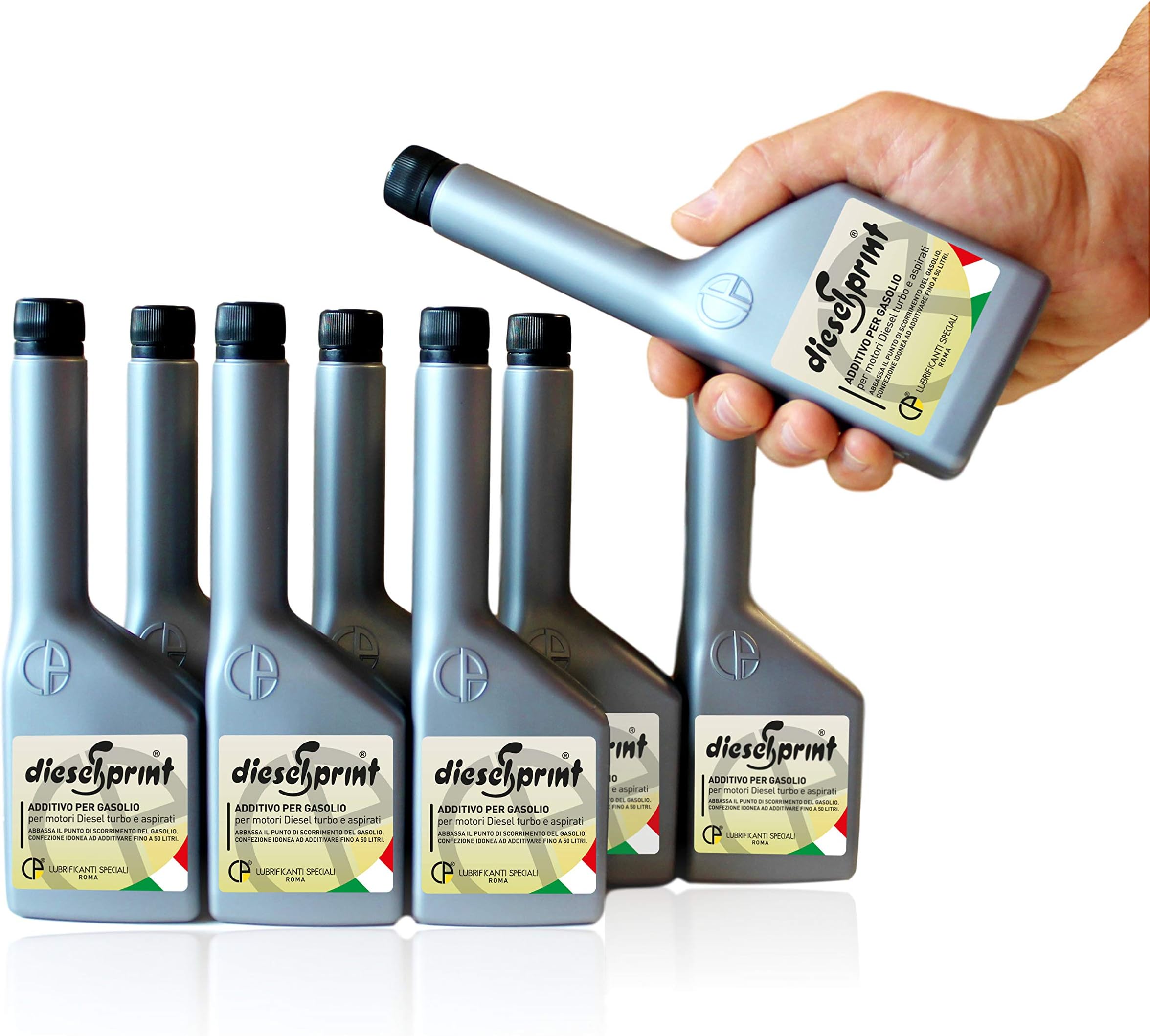 DieselSprint 1 Liter High Density Polyethylene (HDPE) Diesel Engine Additive (8 x 125 ml bottles)