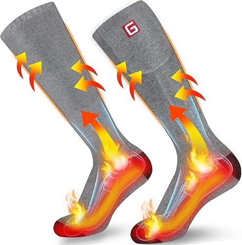 Magnolia Calcetines térmicos eléctricos para mujeres y hombres, calcetines térmicos recargables para pies fríos e invierno, calcetines de snowboard