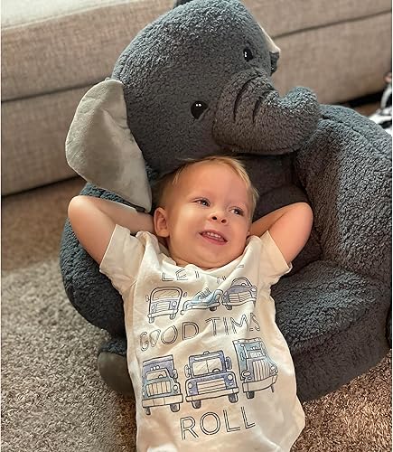 Miniatura 4 de Trend Lab - Silla de personaje elefante de felpa para niños muebles para niños 19 x 20 x 16 pulgadas