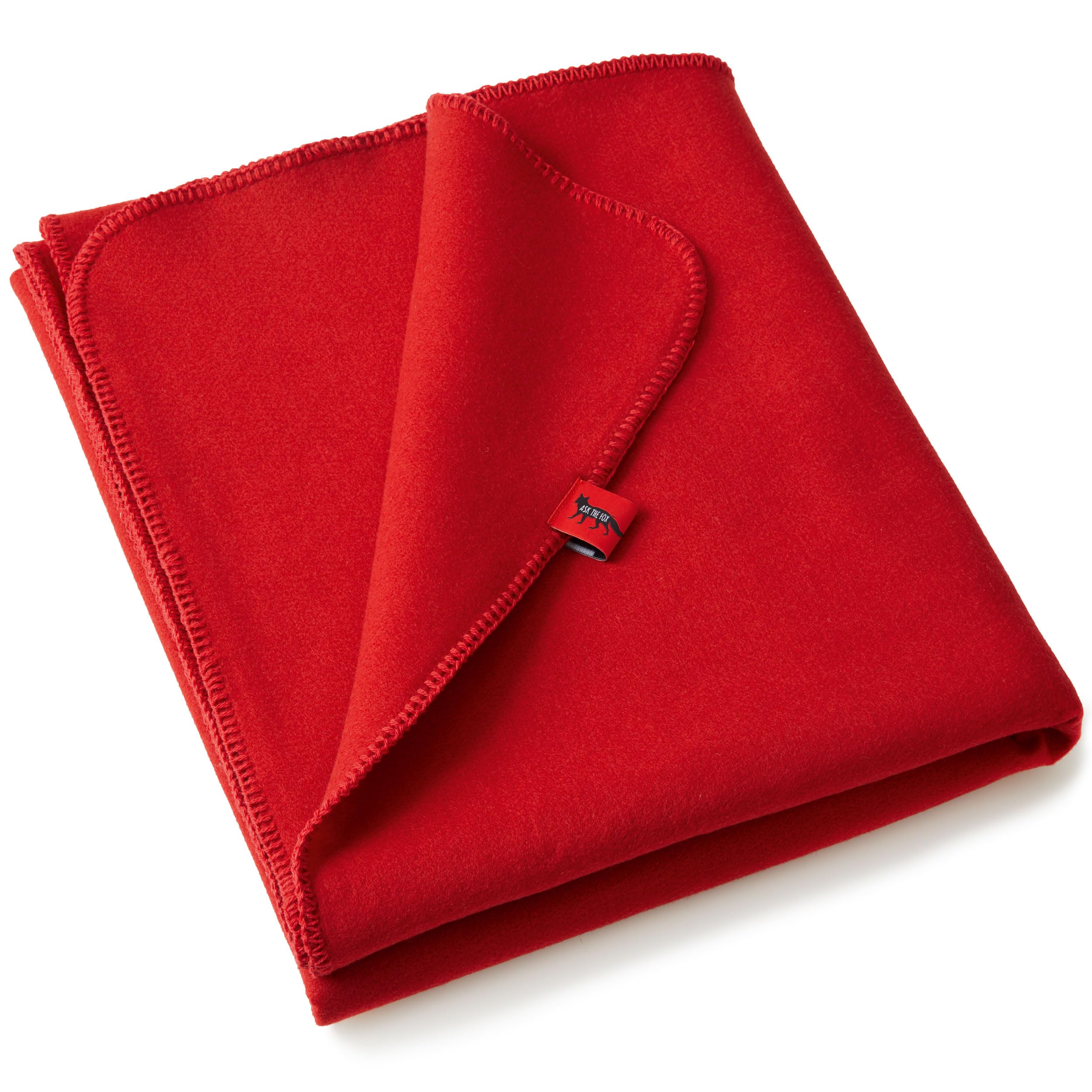 Cosy Fox | Multifunktionale Premium Feuerschutz- und Feuerlöschdecke mit Kuschelfaktor - Erstmaßnahme gegen Entstehungsbrände | 160x200cm (Red - Red)