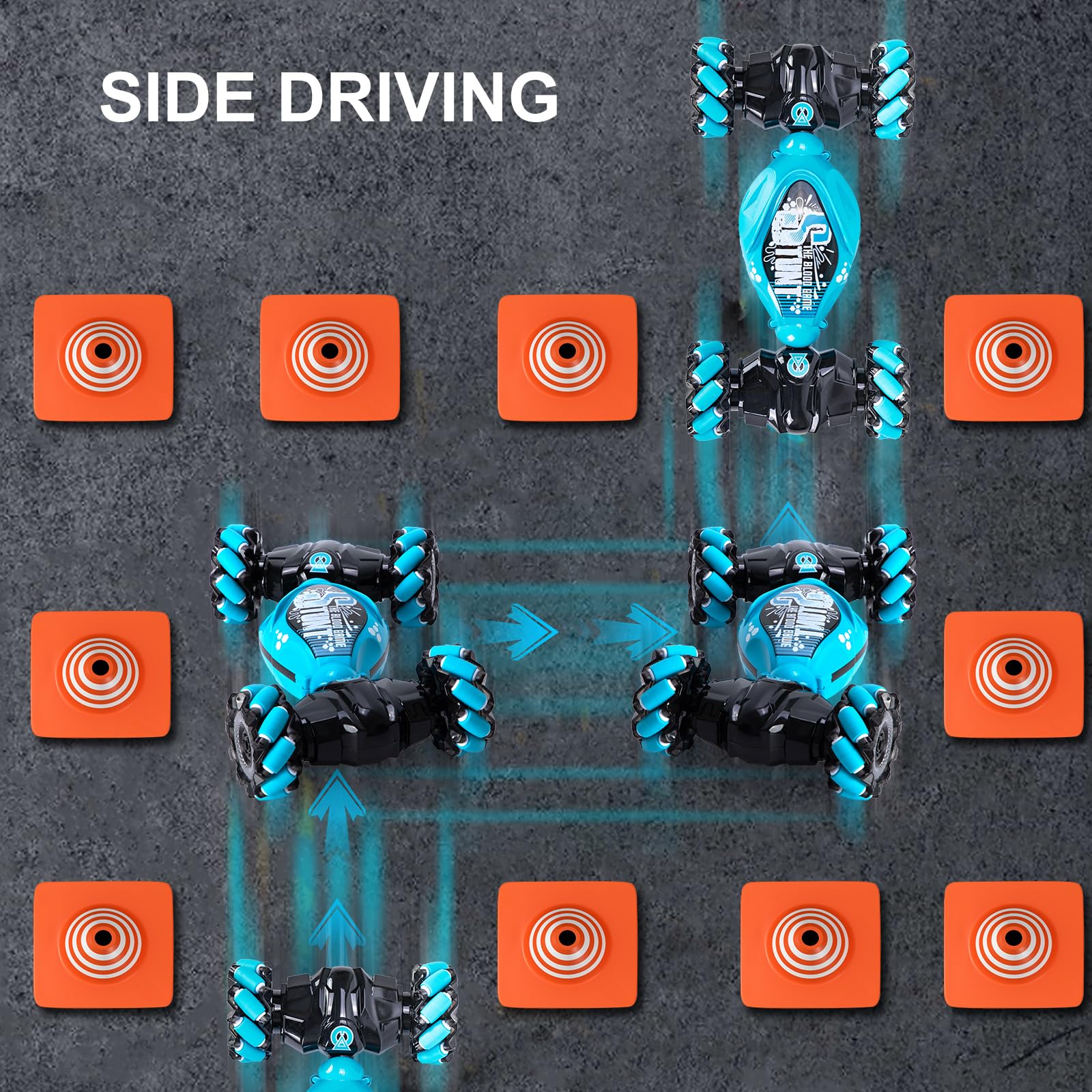 Telecomando con Rilevamento dei Gesti Macchina Auto Telecomandata,2.4GHz 4WD Due telecomandi Rotazione di 360°con Luce LED/Musica Macchina Radiocomandata per Bambini sopra 6 anni