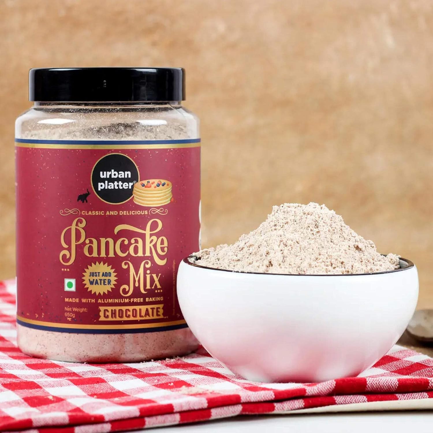 Urban Platter Vegan Chocolate Pancake Mix 650g / 23oz [Just Water]
