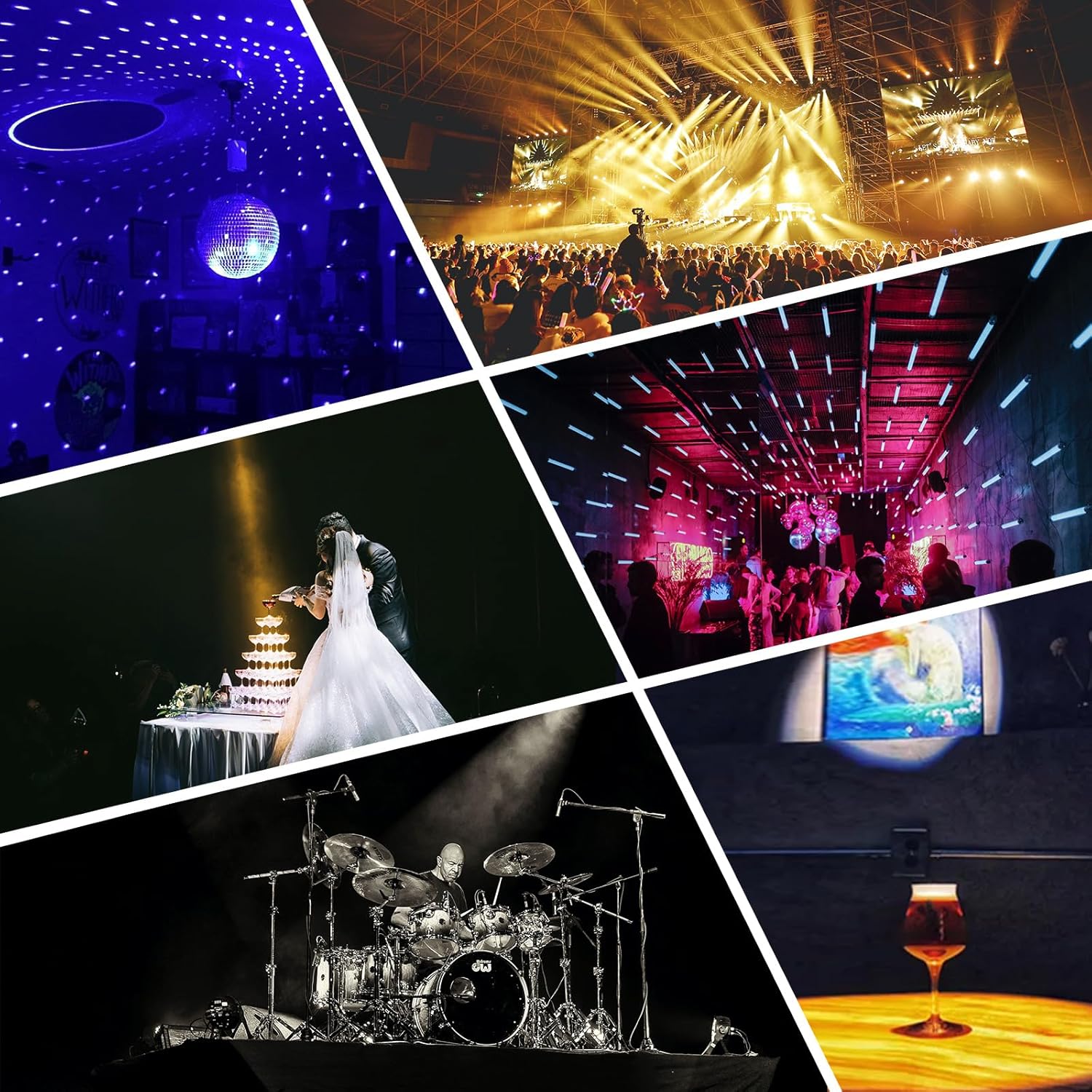 Pinspot Light with Remote, 18W Manual Focus RGBW Disco Ball Spotlight, 16 Colors Dimmable Mirror Ball Light Stage Lighting for Party Show Children's Theater