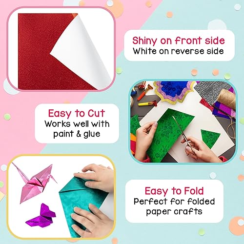 Miniatura 9 de Hygloss - Papel de aluminio metálico de 10 x 13 pulgadas 50 hojas 10 x 13 pulgadas dorado