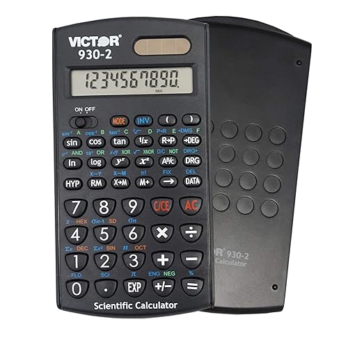 Victor-930-2 Calculadora científica pantalla de 1 línea color negro y plateado 3 x 5