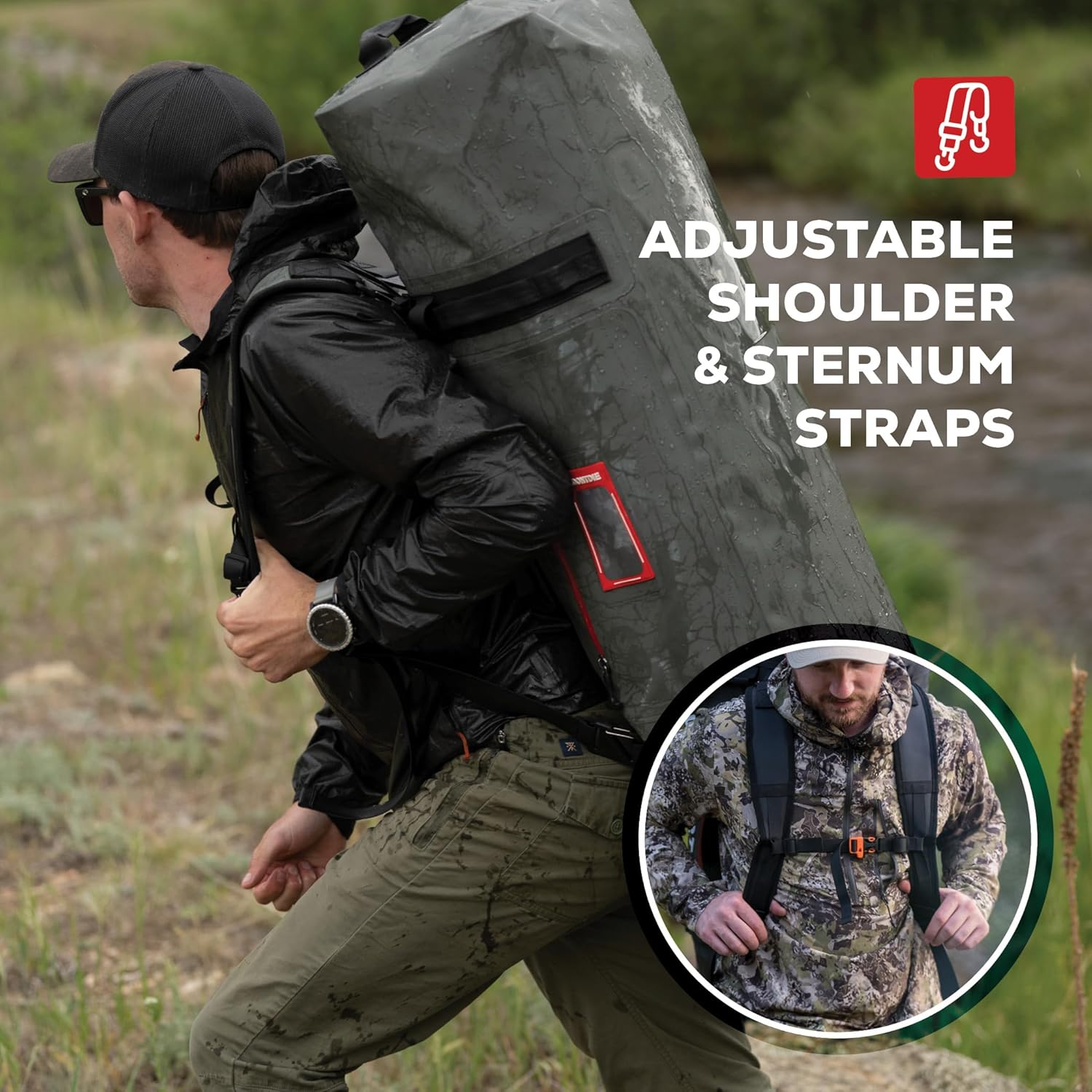 Uncharted Supply Co. The Vault Waterproof Duffel Bag - Airtight bag with Backpack Straps, Carry-On Size, Perfect for travel, boating, camping, recreation. (Gunmetal, 100L)