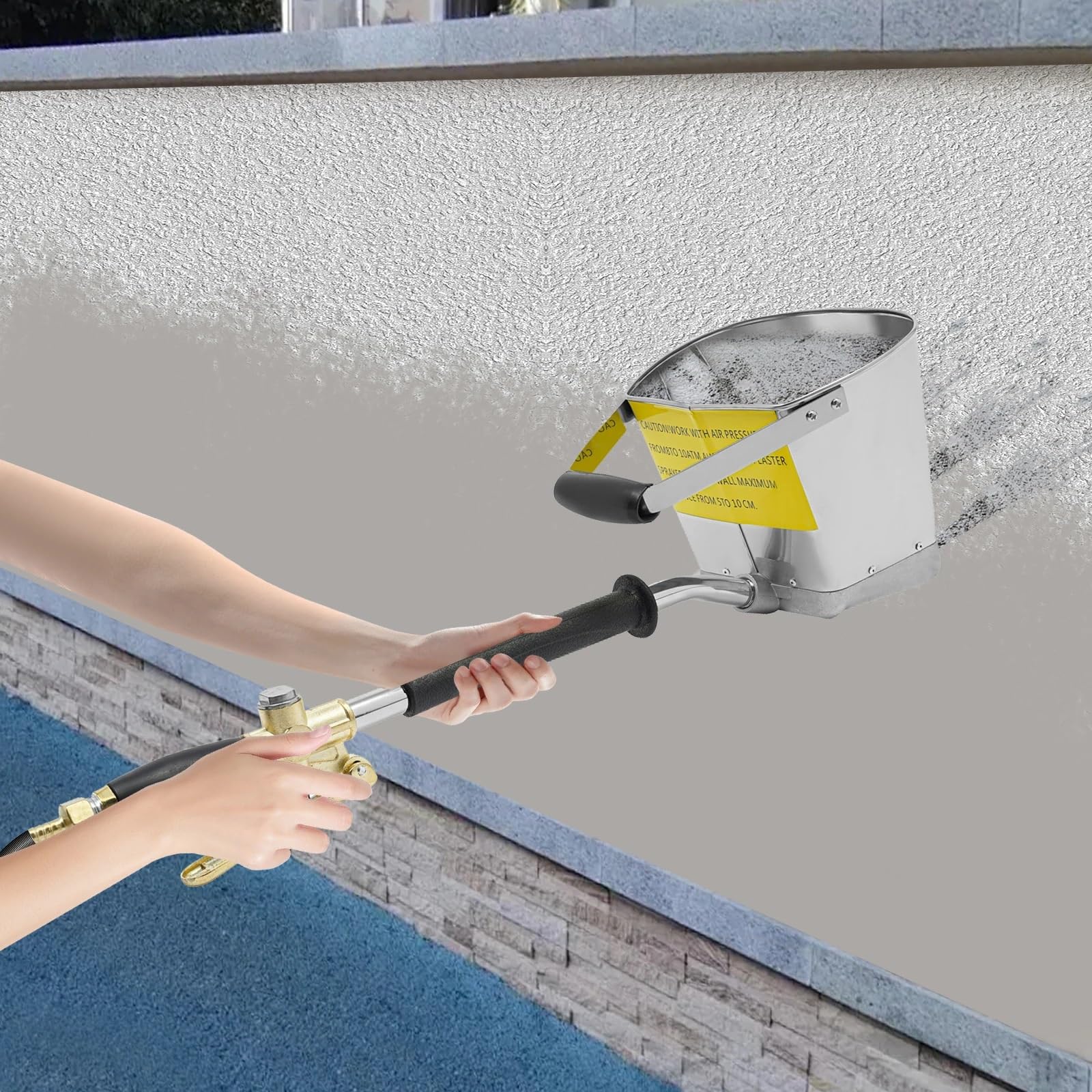 Rozpylacze farb Airless natryskowy Rozpylacz do zaprawy cementowej, pistolet do natryskiwania cementu z dyszą, rozpylacz do tekstur ściennych z tynkiem 3,5 l
