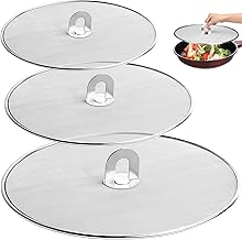 HATANSE 3 Pièces Couvercle Anti Projection Protection Anti-éclaboussures pour Cuisine une Variété de Poêles à Frire 33cm, 29cm, 25cm