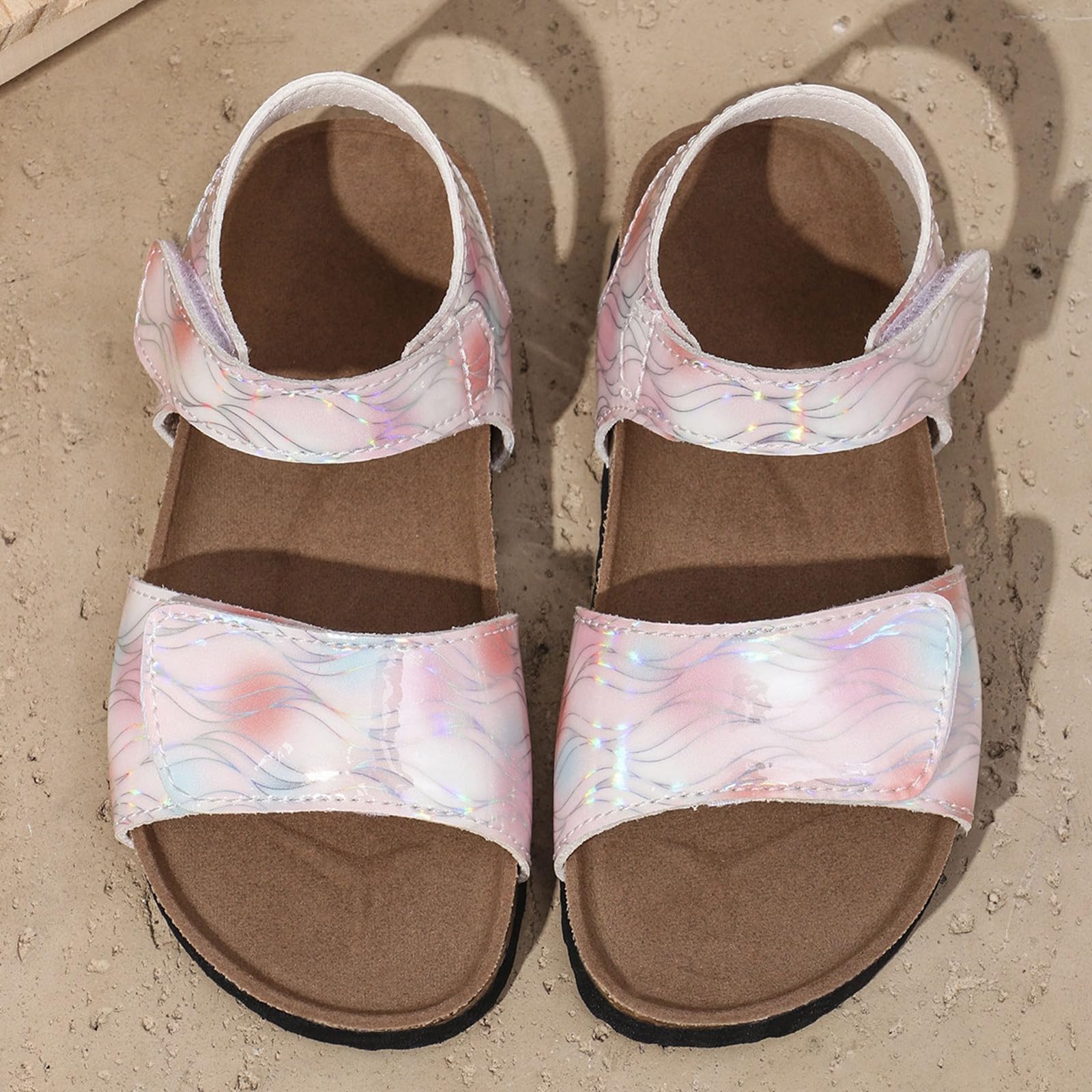 MMRTDJDR Generisch Sandalias de Verano para Niña con Estampado, Zapatos Informales Cómodos para Actividades al Aire Libre en la Playa, Zapatillas Ligeras para Correr en Estilo Primavera