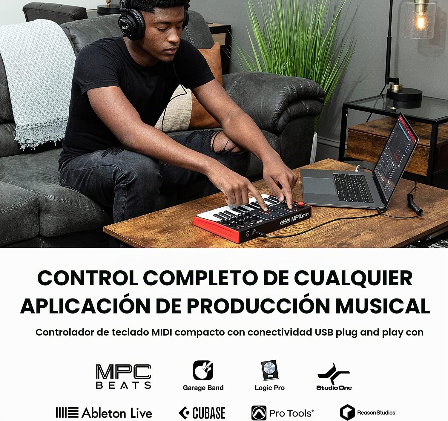 Akai Professional APC Mini MK2, Controlador MIDI USB para Lanzar Clips con Ableton Live, 64 Pads & Professional MPK Mini MK3 - Teclado Controlador MIDI USB de 25 Teclas con 8 Drum Pads