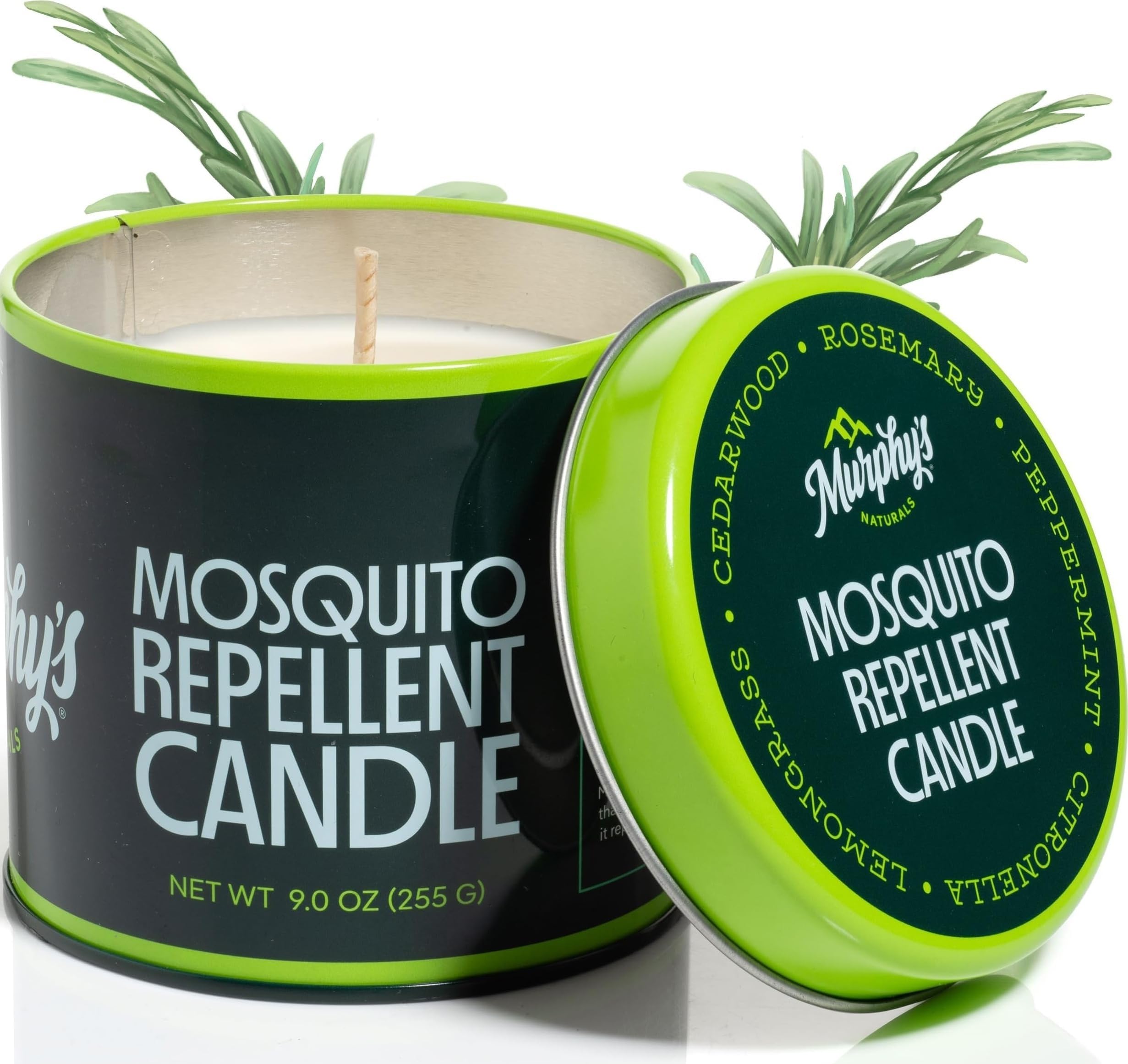 Citronella Mosquito Repellent Candles, 9 oz (Pack of 1) | Soy & beeswax blend with rosemary, peppermint, citronella & lemongrass oils; 30-hour burn for patios & outdoor spaces