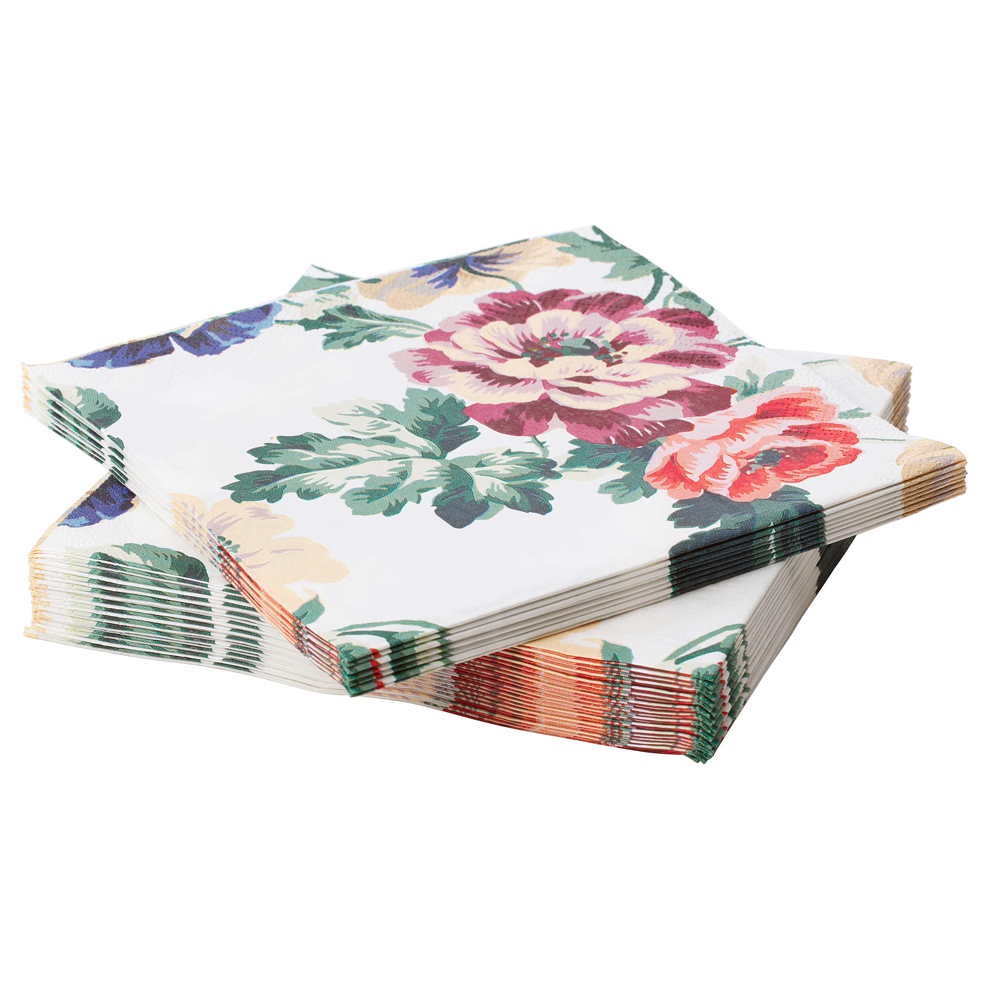 IKEA SMAKSINNE Tovaglioli di carta, 33x33 cm, Multicolore/Fiore