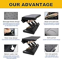 Vista 4 de Reposapiés ajustable debajo del escritorio, taburete ergonómico para uso en oficina con masaje (PB-Gris)