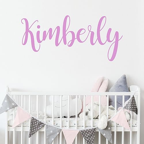 Calcomanía de pared personalizada con nombre para habitación de bebé niña, letras de monograma de vinilo mate grande antirreflejos, seguro en