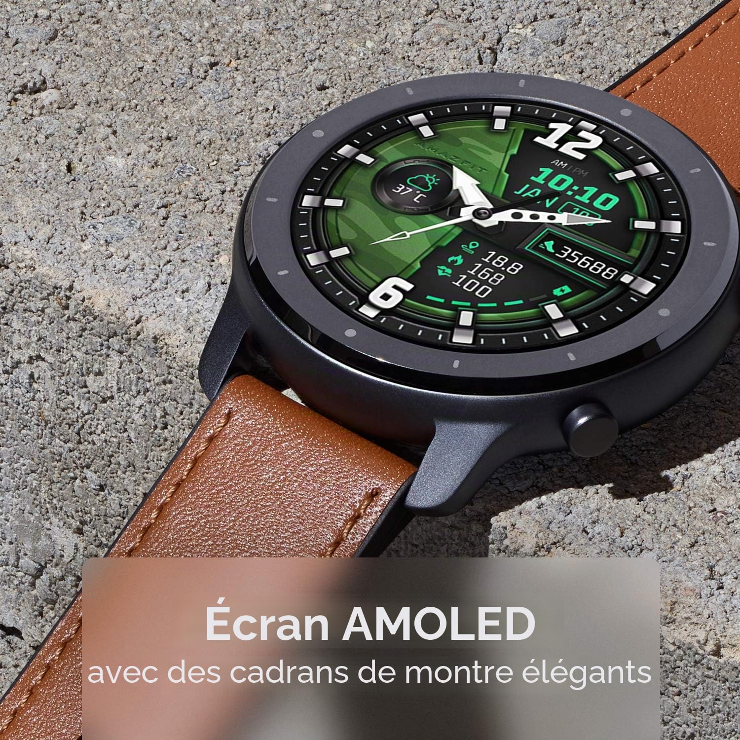 Amazfit GTR 47mm Montre Connectée Homme, 12 Jours d'autonomie, GPS, Tracker de Sommeil, Cardiofréquencemètre, 5 ATM Etanche, 12 Modes Sportifs(Aluminium )