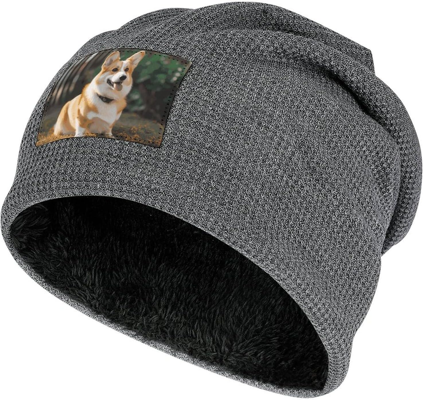 Stylish Dog Corgi Printed Winter Pullover Hats for Men and Women Combine Warmth and Style