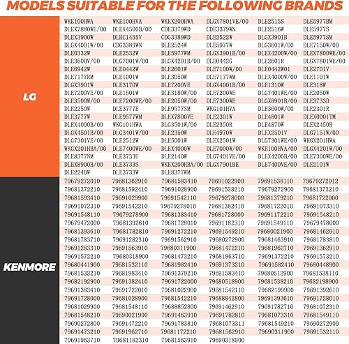 Miniatura 7 de Beaquicy - Kit de reparación de secadora actualizado 2025, incluye 4581EL2002C AGM75510755, rodillo de tambor de secadora 4400EL2001A, correa de