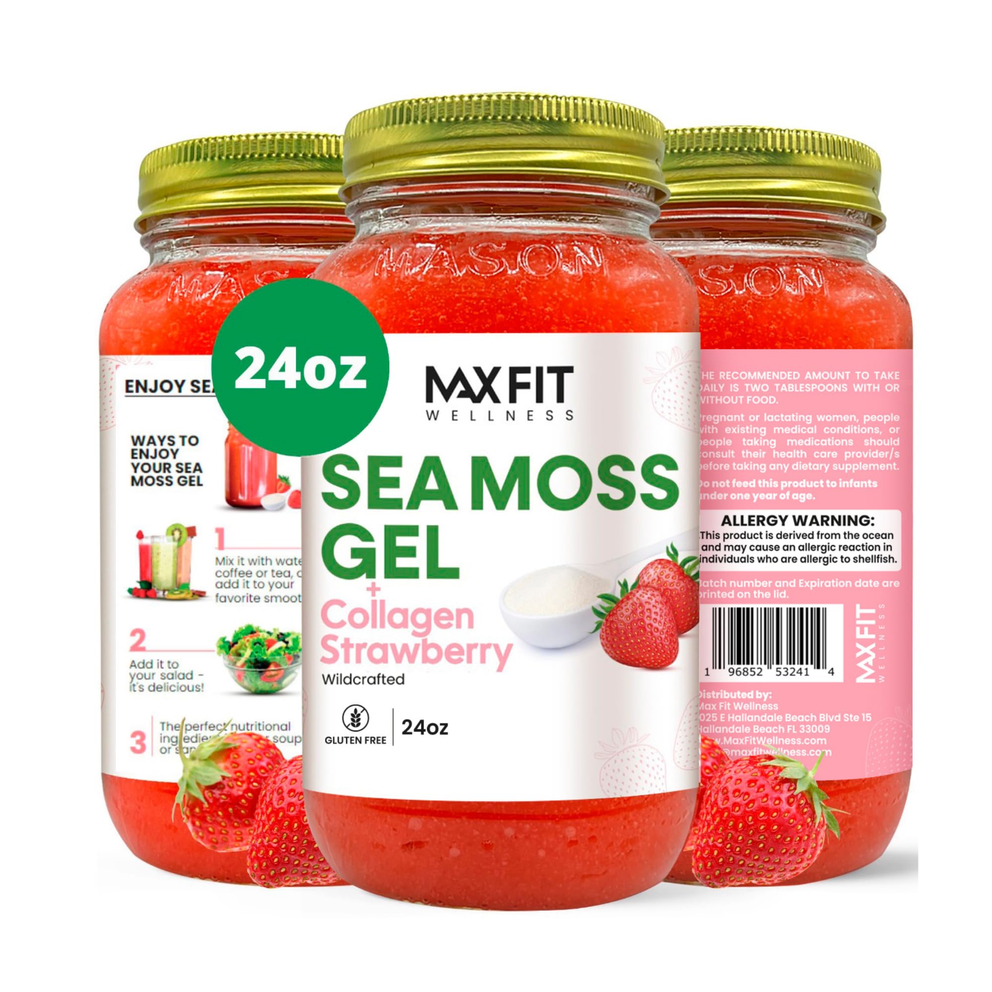 Amazon.com : Sea Moss Gel Raw (24 Flavors) 24oz Wildсrafted Gold