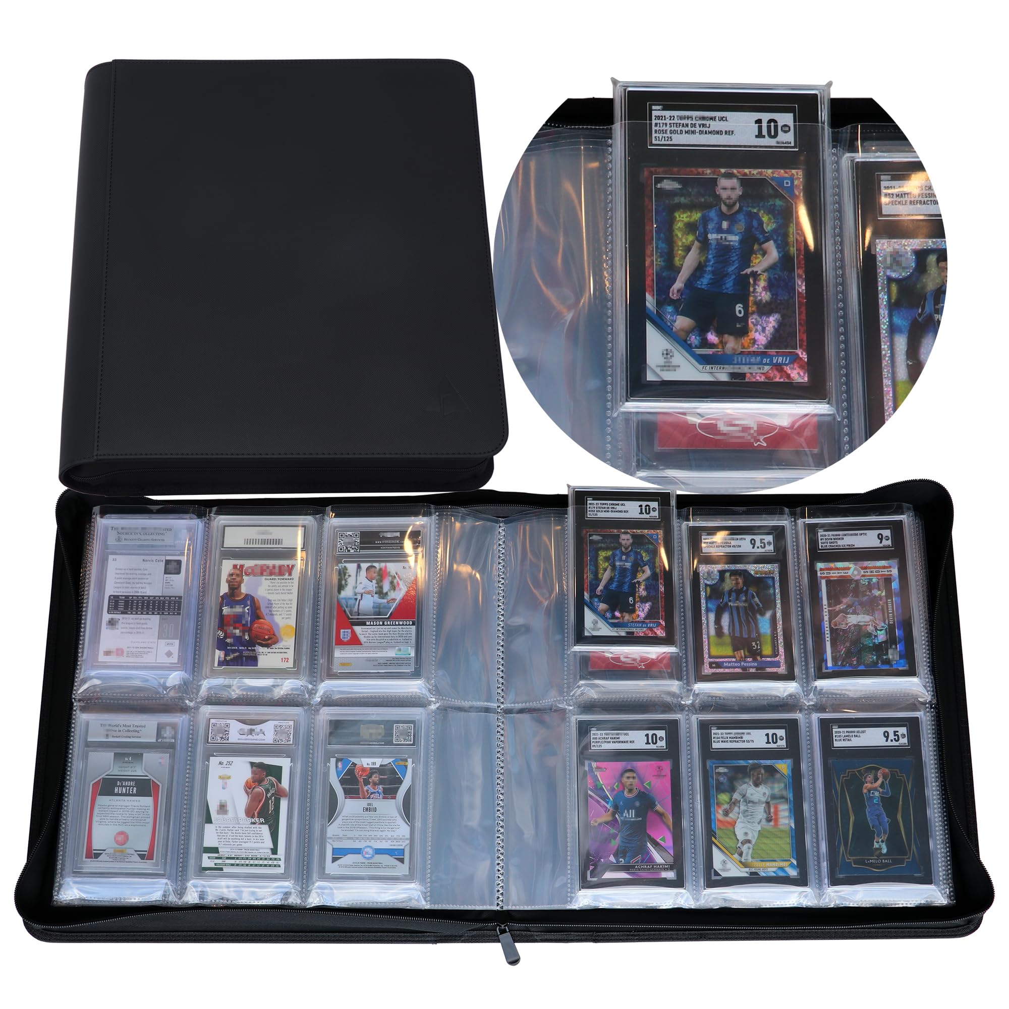 1500 card binder 440 Pockets Trading with Sleeves helps avoid scratches and card sticking Premium 1000+ Pockets Trading Card