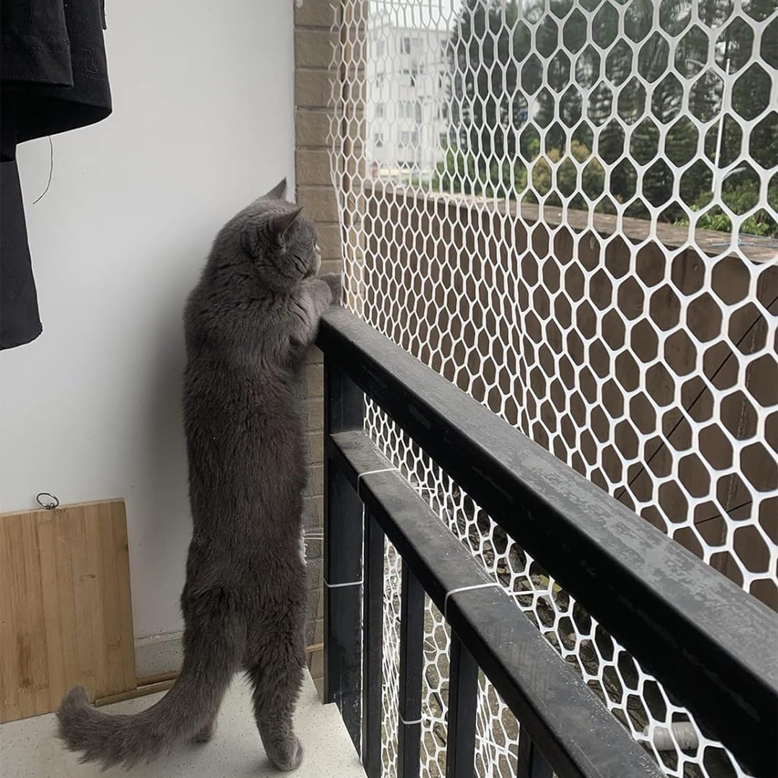 Malla Antipajaros Cercado de Seguridad para Mascotas para Perros y Gatos, Red Anti -pájaro Translúcido para Las Escaleras de Las Ventanas, Valla de Jardín de Corte, Red de Enrejado Anti-caza ( Size :