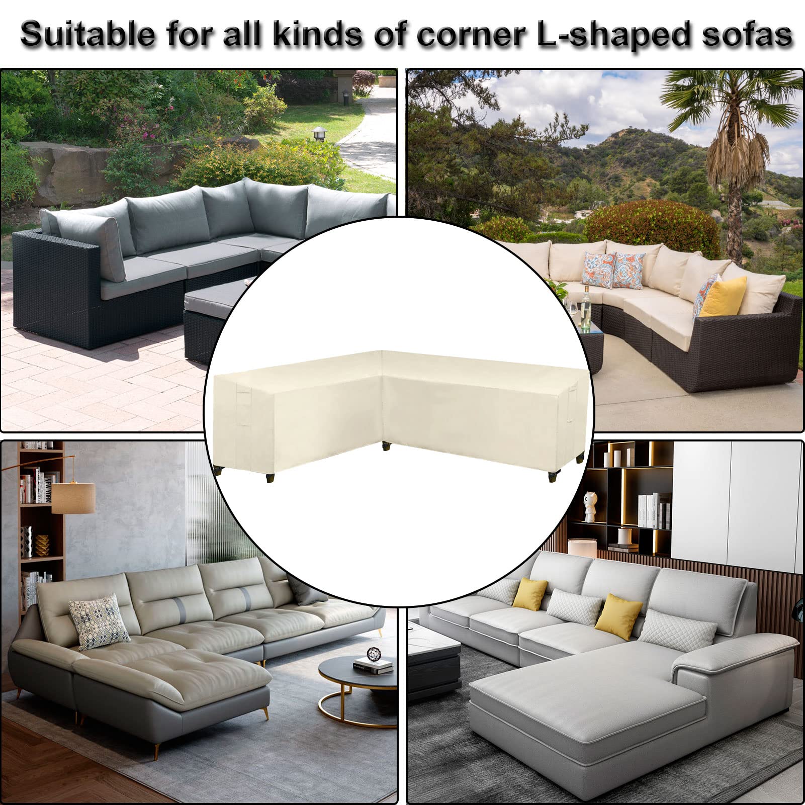SIRUITON Loveseat-hoes voor buitenbank, 420D waterdichte buitenbankhoes