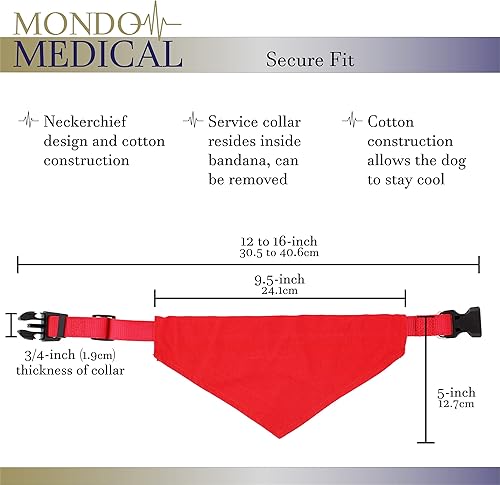 Miniatura 2 de Collar bandana de apoyo emocional para perro, circunferencia de cuello de 12.5 a 16 pulgadas, accesorios para perros de la ESA, bandana reflectante