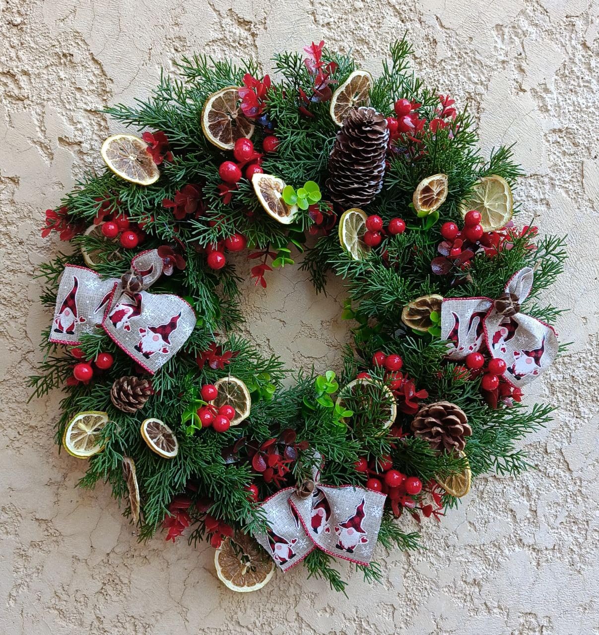 Couronne de Noël intérieure de 40 cm pour décoration de fête