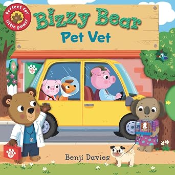 Bizzy Bear Pet Vet Interactive Board Book About Veterinary Animal Care for Toddlers - With Sturdy Tabs and Slides to Push and Pull