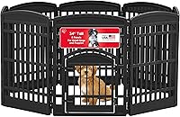 Vista 20 de IRIS USA Corralito para perros de 6 paneles de 24 pulgadas con puerta, 61 x 61 x 24 pulgadas, corralito para cachorros, corralito para perros