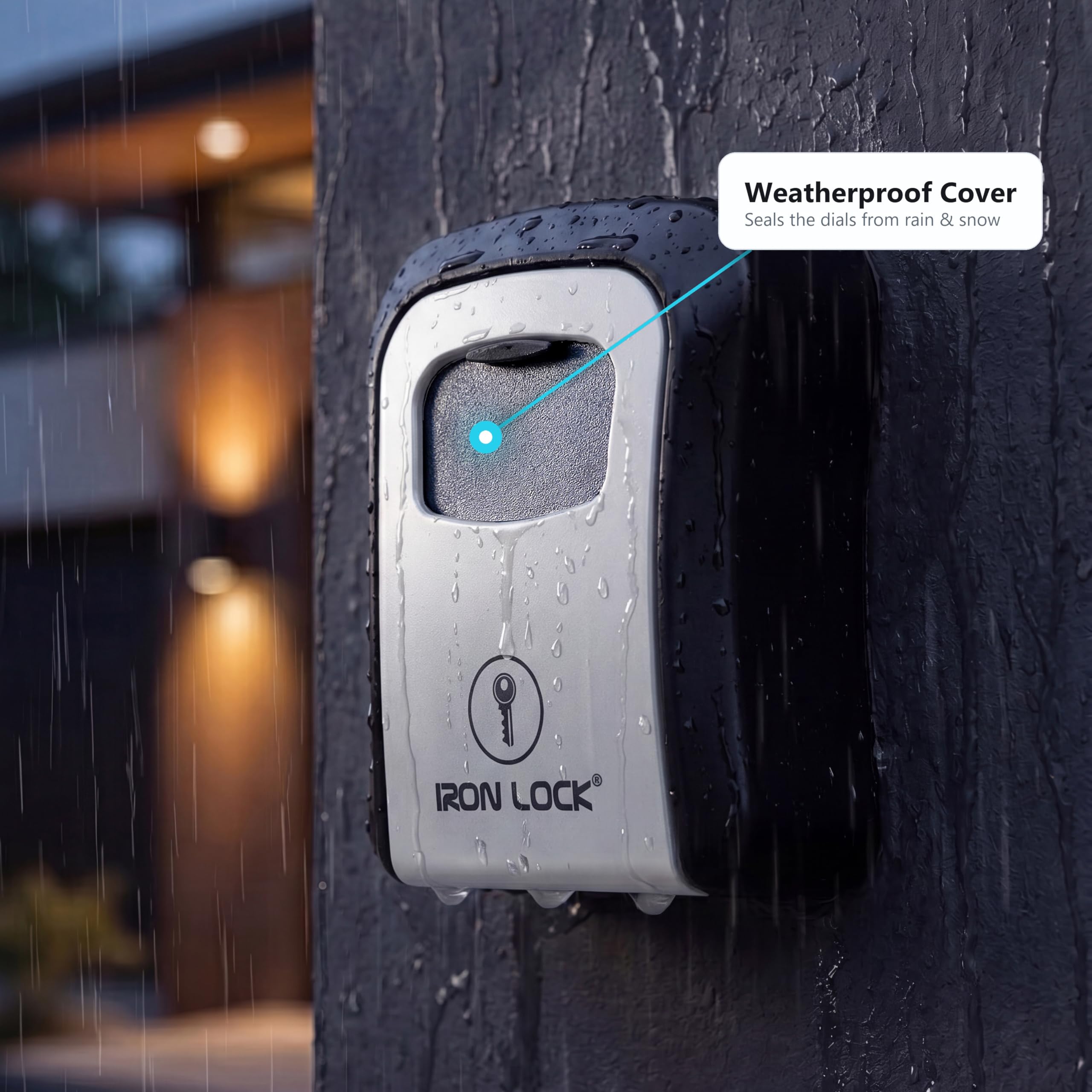 Iron Lock, Schlüsselschlosskasten, 4-stellige Zahlenkombination, Wandmontage, für Innen- und AuÃ enbereich, wasserdicht, Schlosskasten für Haus-schlüssel, 5 Kapazitäten