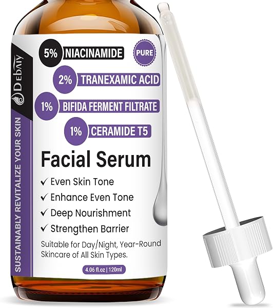 DEBAIY 5% Niacinamide Facial Serum with Tranexamic Acid Enhance Even Tone & Strengthen Skin Barrier (4.06fl.oz/120ml)