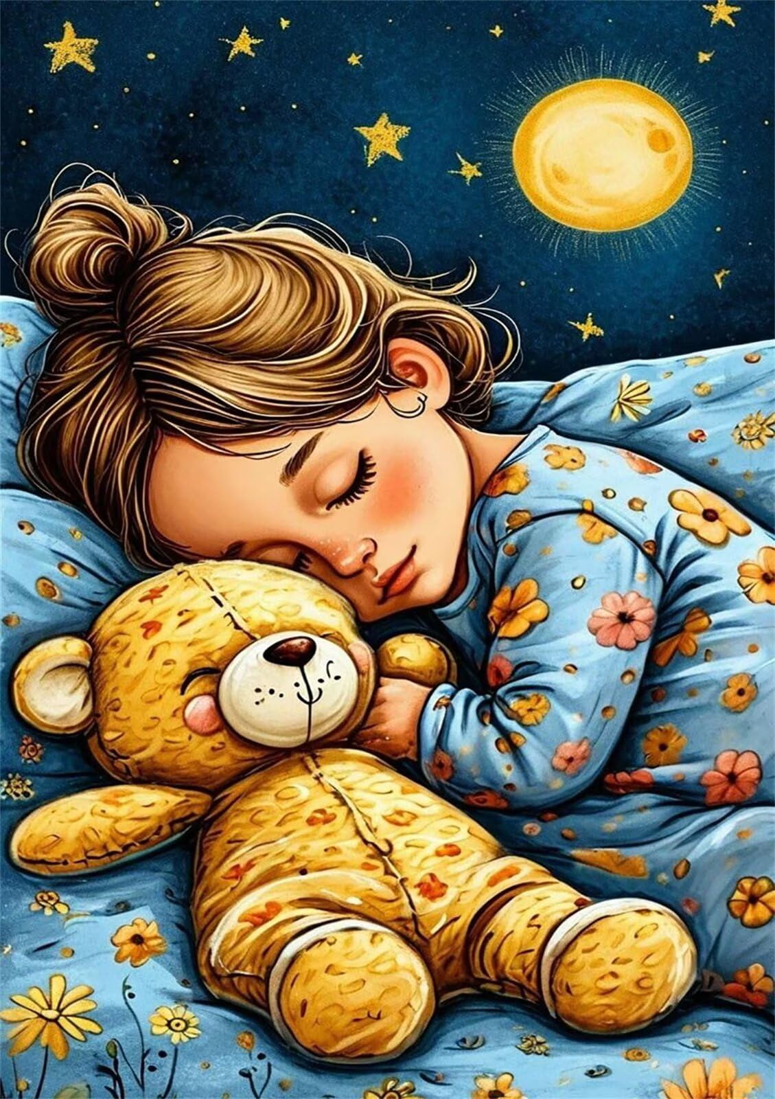 Puzzle 1200 Pezzi per Adulti Orsetto Ragazza Luna Gioco Educativo Divertimento Impossible Difficile Puzzle per Adulti 1200 Pezzi 75 x 50 cm
