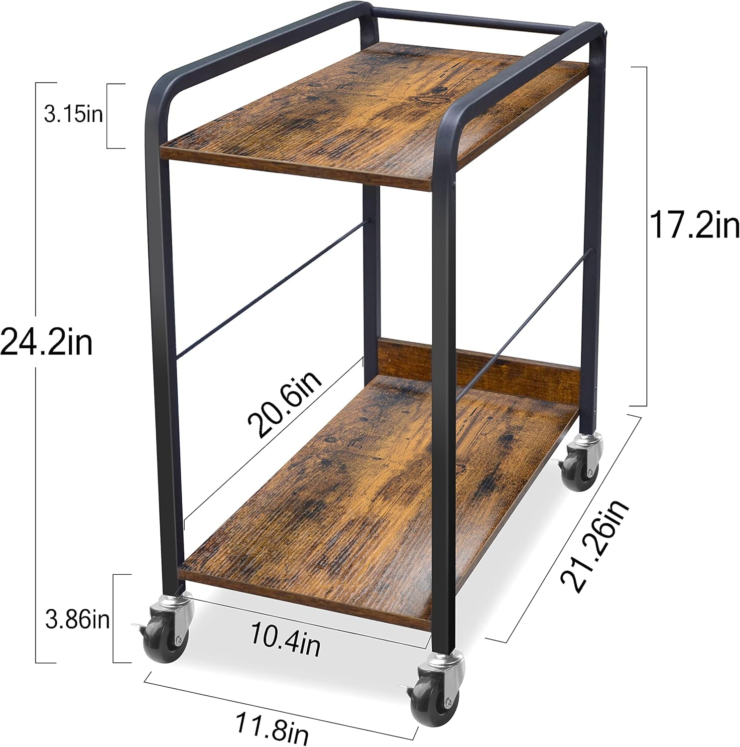 Computer Tower Stand, 360Tronics Heavy Duty ATX-Case CPU Holder 2-Tier CPU Rolling Stand Mobile Desktop Cart with 4 Locking Swivel Casters Office Home : Office Products