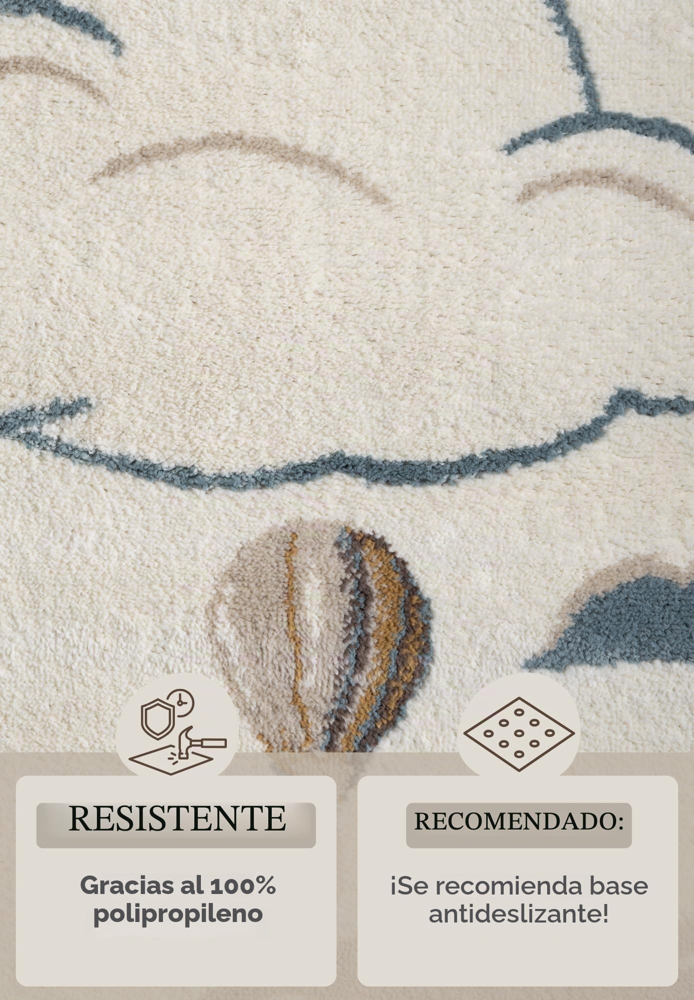 Hanse Home Adventures Alfombra Infantil, Globo aerostático, en Colores Pastel, Moderna, para Gatear, para habitación de los niños, habitación Juvenil, salón, Crema Multicolor, 120 x 170 cm