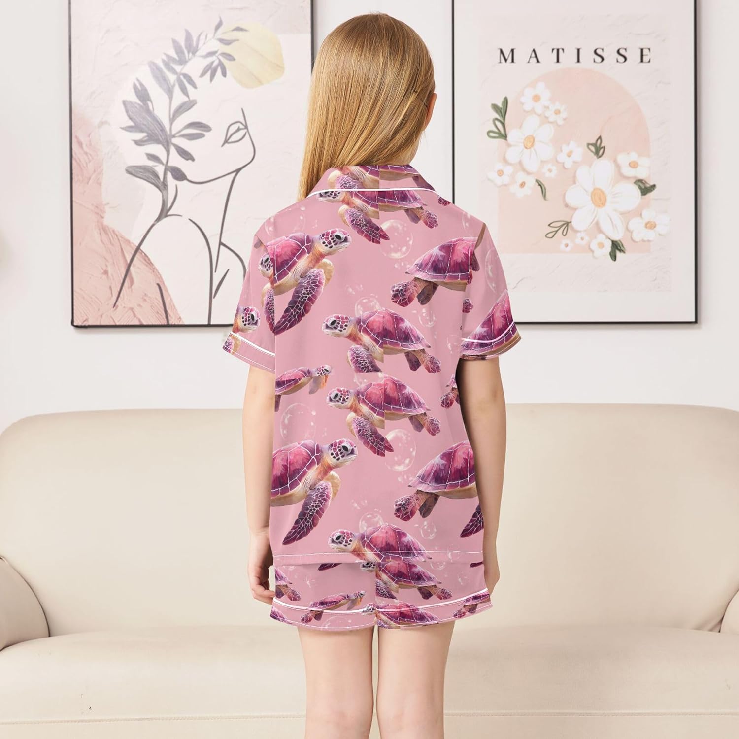 Silk Pajama Sets Short Sleeve Pajamas Soft Sleepwear 2 Piece Pjs Set